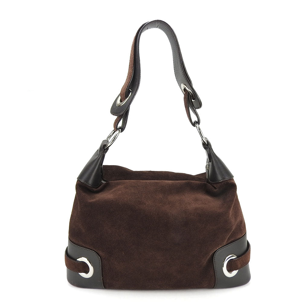 Bally Suede Leather Shoulder Bag Brown