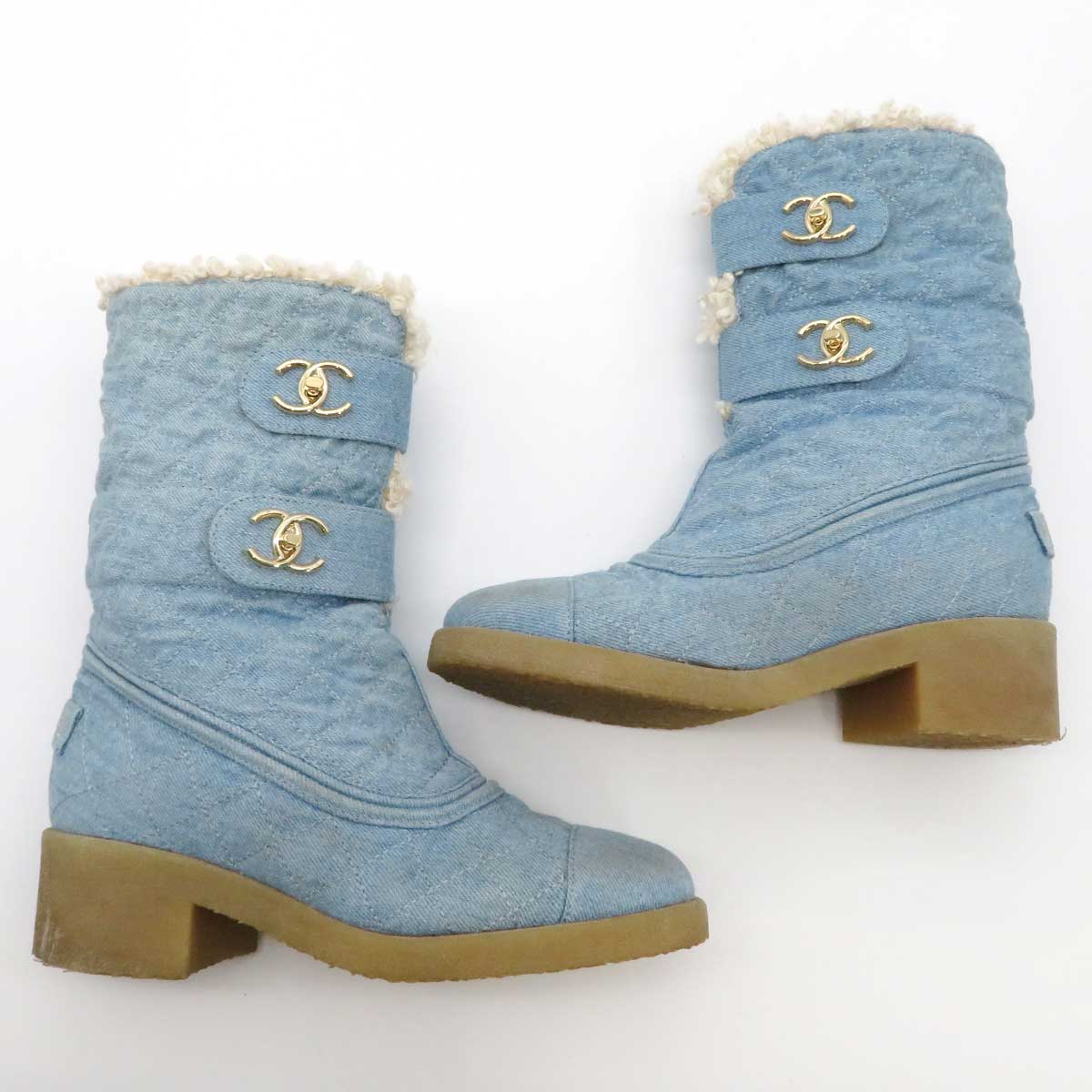 Chanel Denim Short Boots G36702