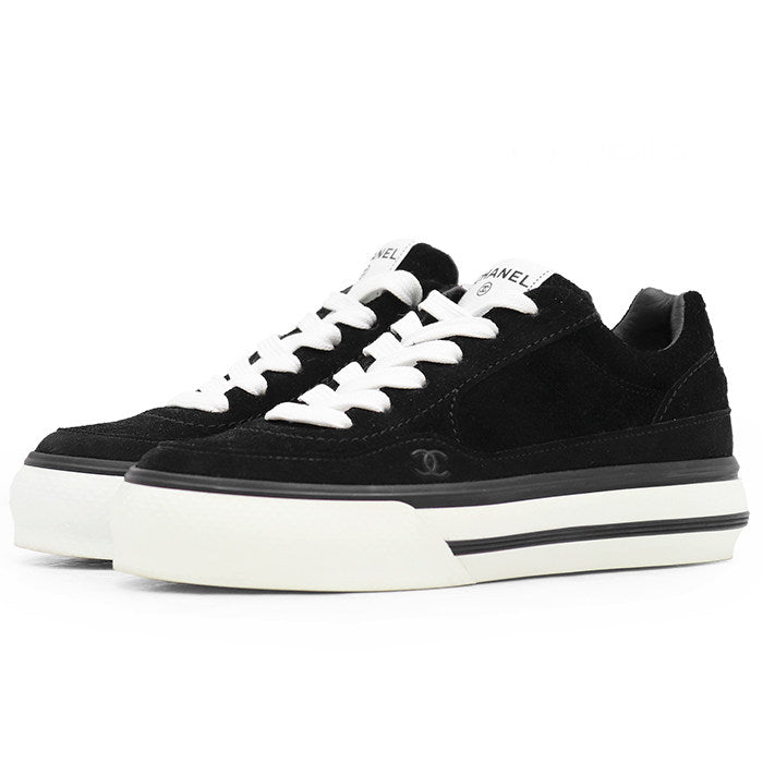 CHANEL Leather Suede Sneakers