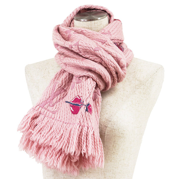 LouisVuittonEcharpeLogomaniaAlaFolieHeartLipWoolSilkScarfLimited