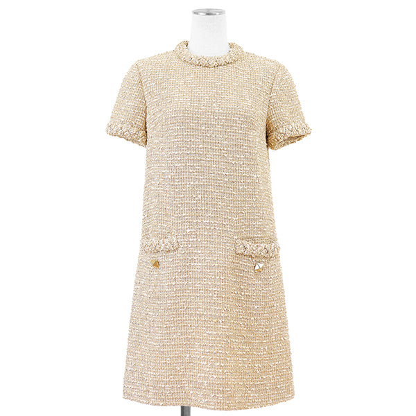 Valentino Metallic Tweed Dress
