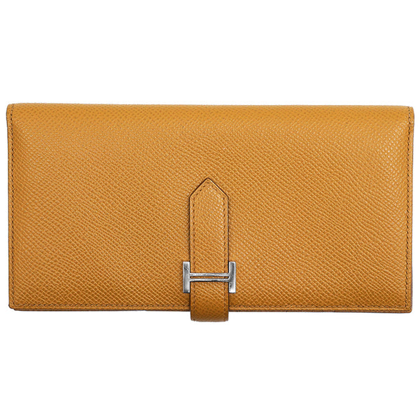 Hermes Bearn Soufflet Leather Long Wallet