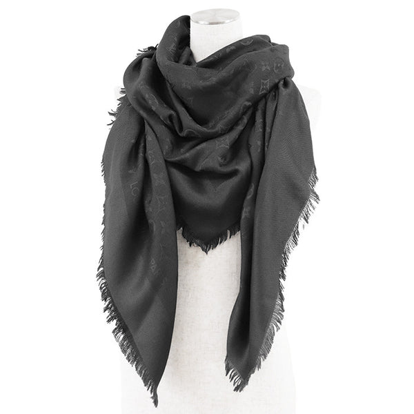 Louis Vuitton Monogram Jacquard Wool Silk Shawl