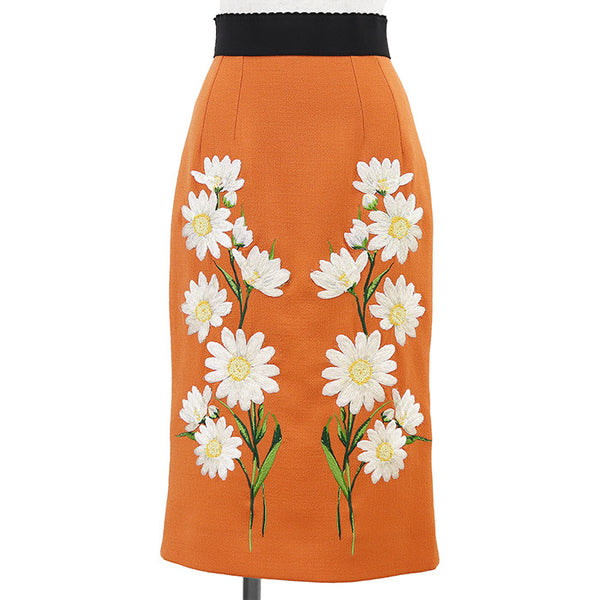 Dolce&Gabbana embroidered floral wool skirt