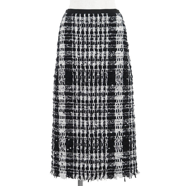 Drawer Cotton Wool Tweed Skirt