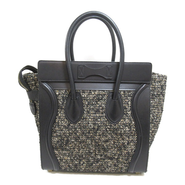 Celine Micro Luggage Tweed Tote Canvas Tote Bag in Very Good Condition