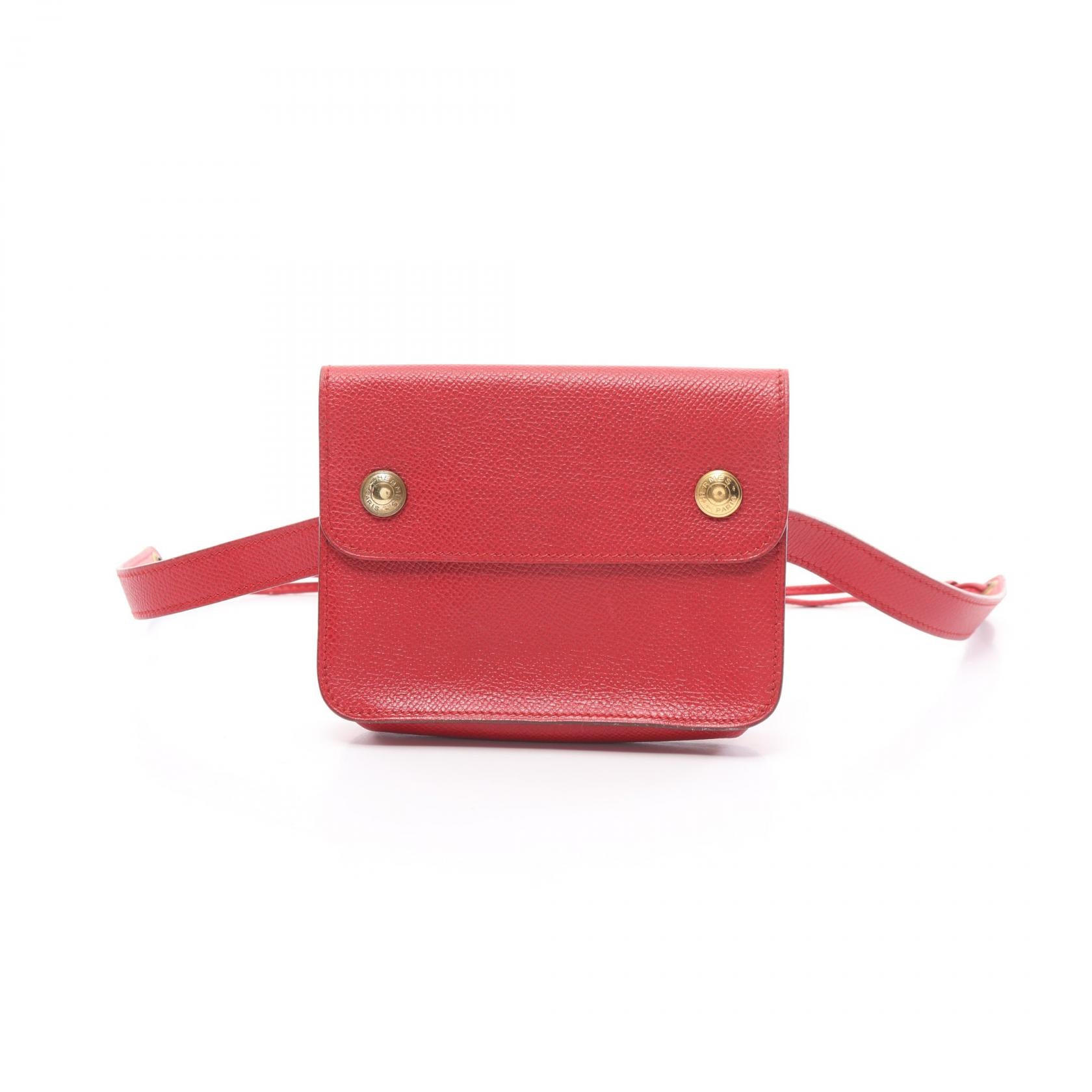 Hermes Pochette Green Waist Bag Red