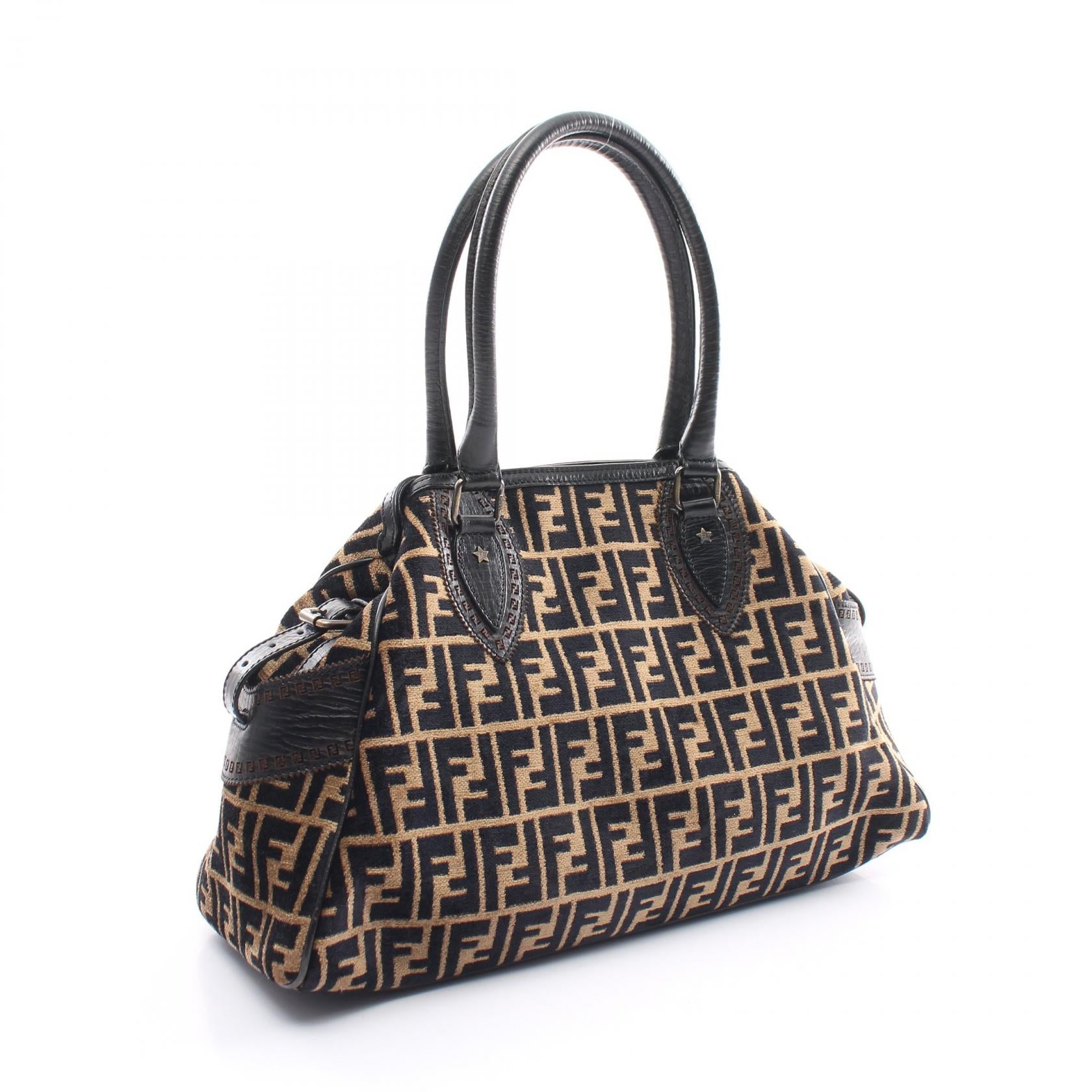 Fendi Zucca Leather Fabric Handbag WS5870