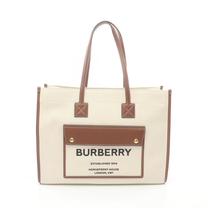 Burberry Medium Freyja Tote Tote Bag Canvas Tote Bag 8044129 in Very Good Condition