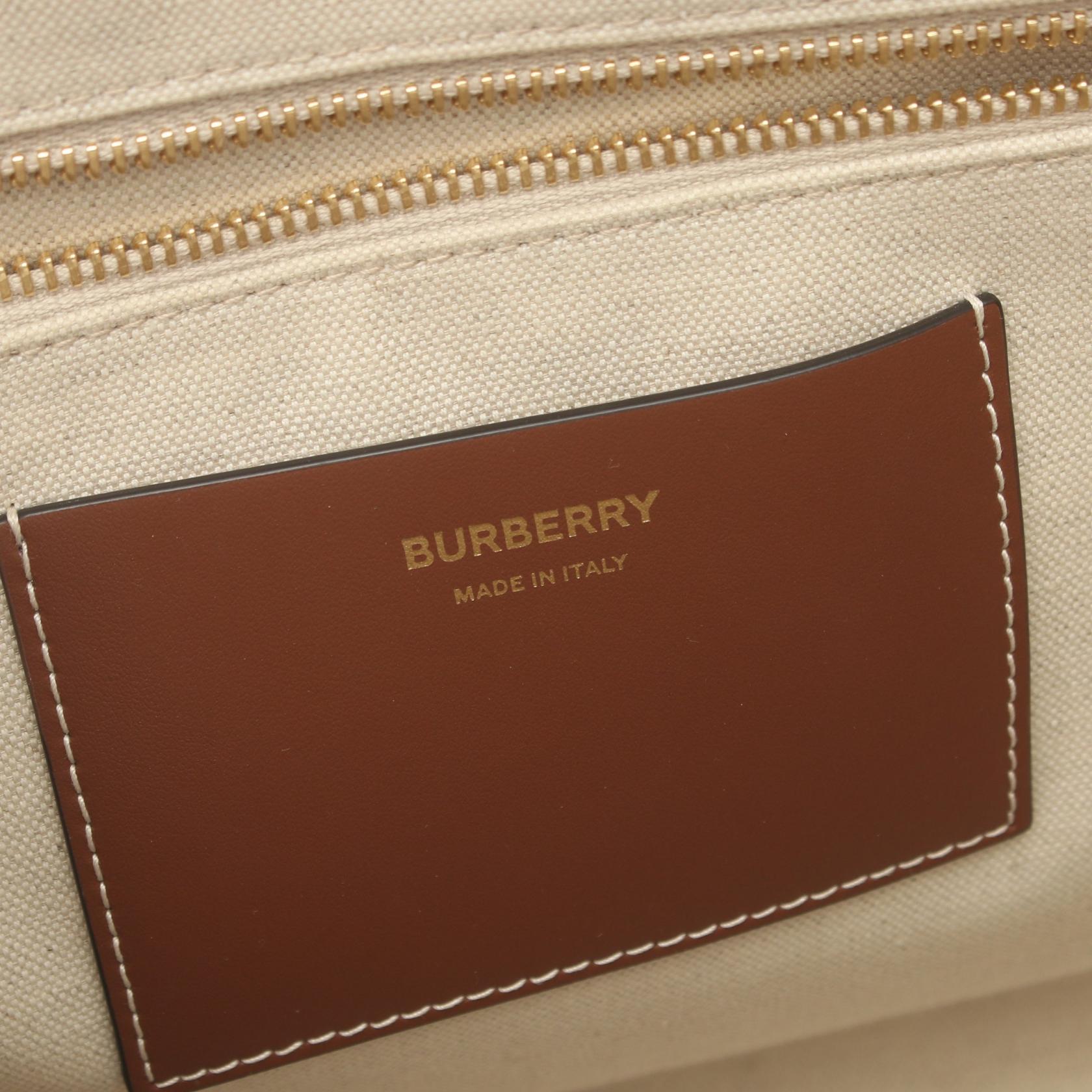 Burberry Canvas Leather Tote Bag