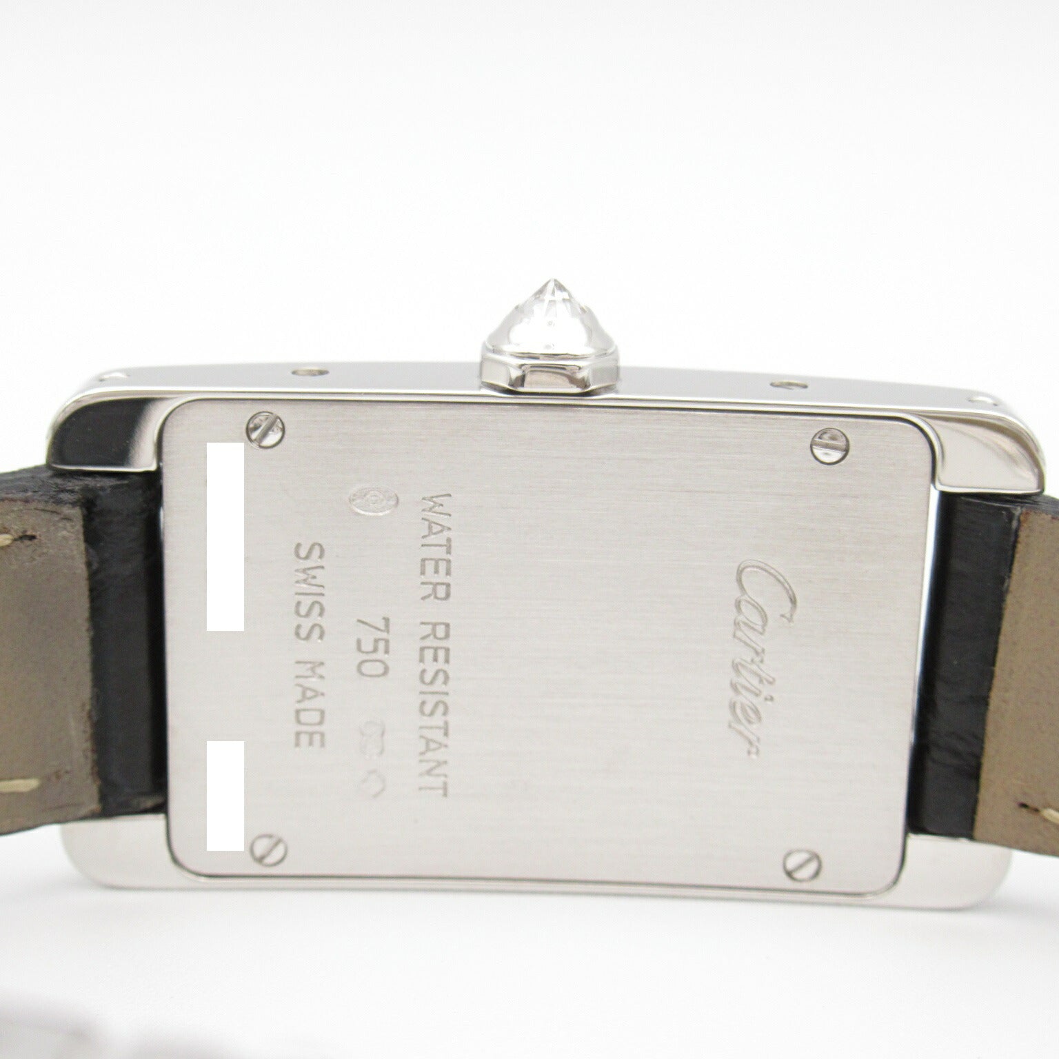 Cartier Tank Americaine SM Watch K18WG White Gold Leather