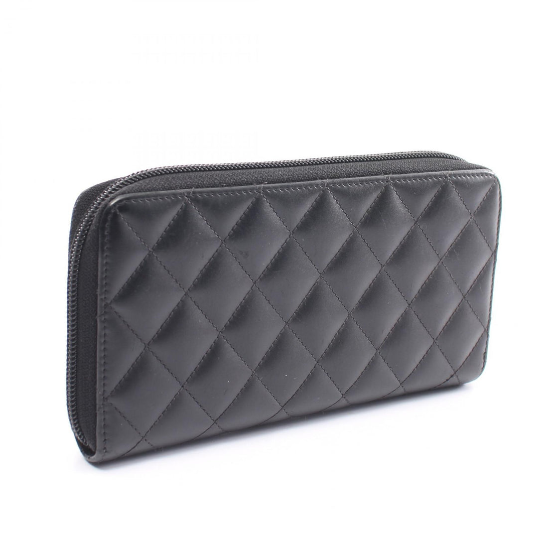 Chanel Cambon Line Round Zipper Long Wallet Leather Long Wallet A50078 in Very Good Condition