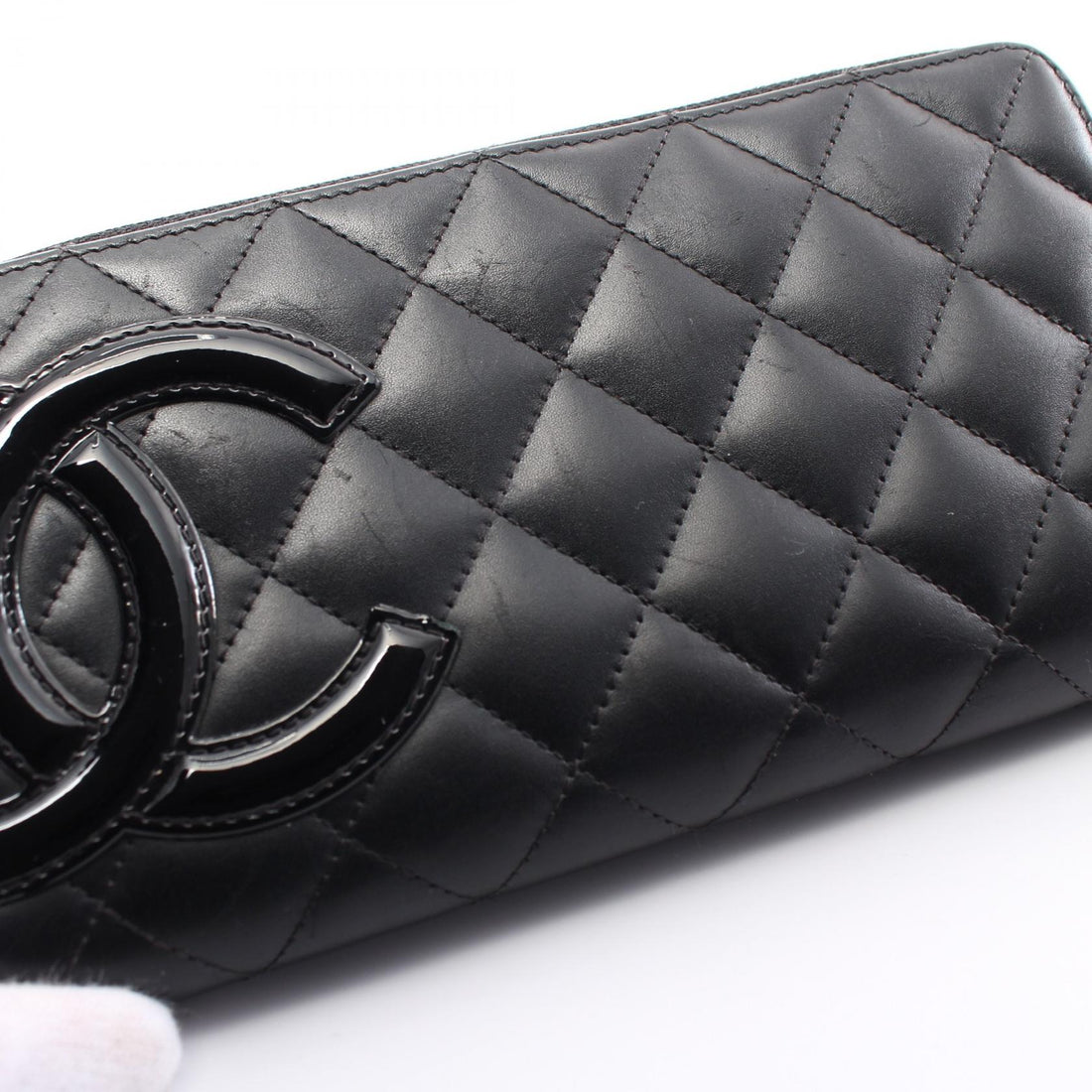 Chanel Cambon Line Round Zipper Long Wallet Leather Long Wallet A50078 in Very Good Condition