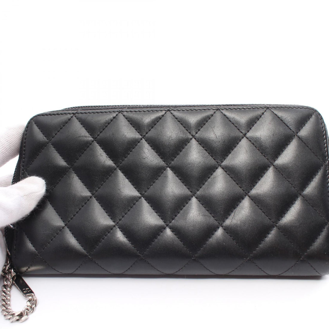 Chanel Cambon Line Round Zipper Long Wallet Leather Long Wallet A50078 in Very Good Condition