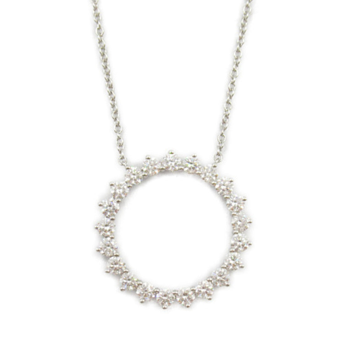 Tiffany & Co Platinum Diamond Open Circle Necklace