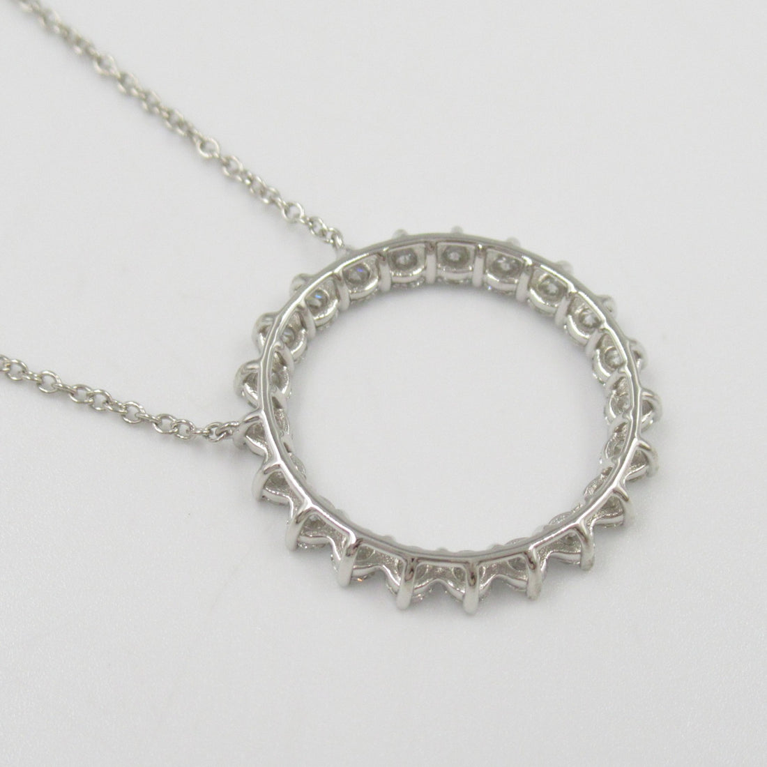 Tiffany & Co Platinum Diamond Open Circle Necklace