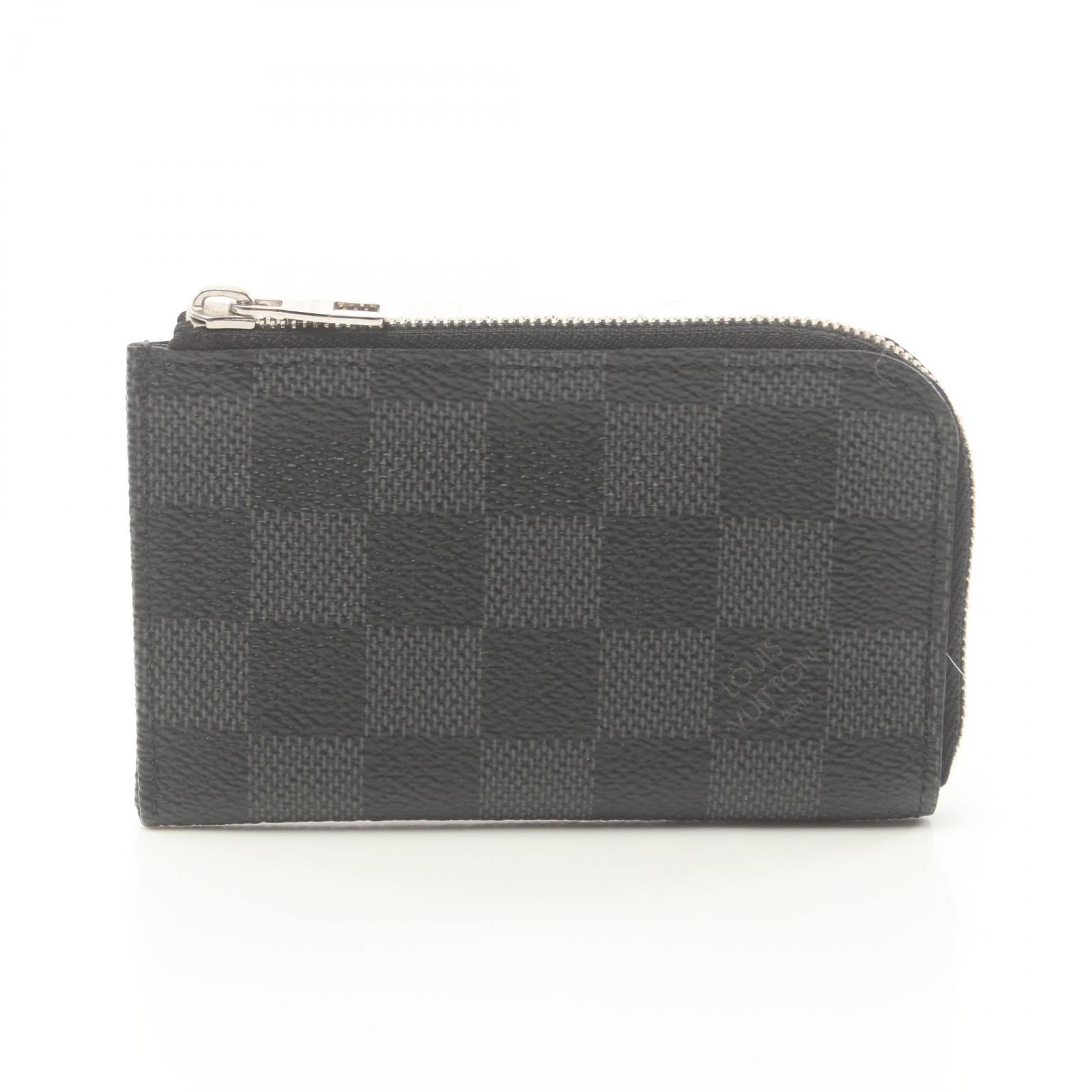 Louis Vuitton Damier Graphite Coin Case  Canvas Coin Case N61237 in Great Condition