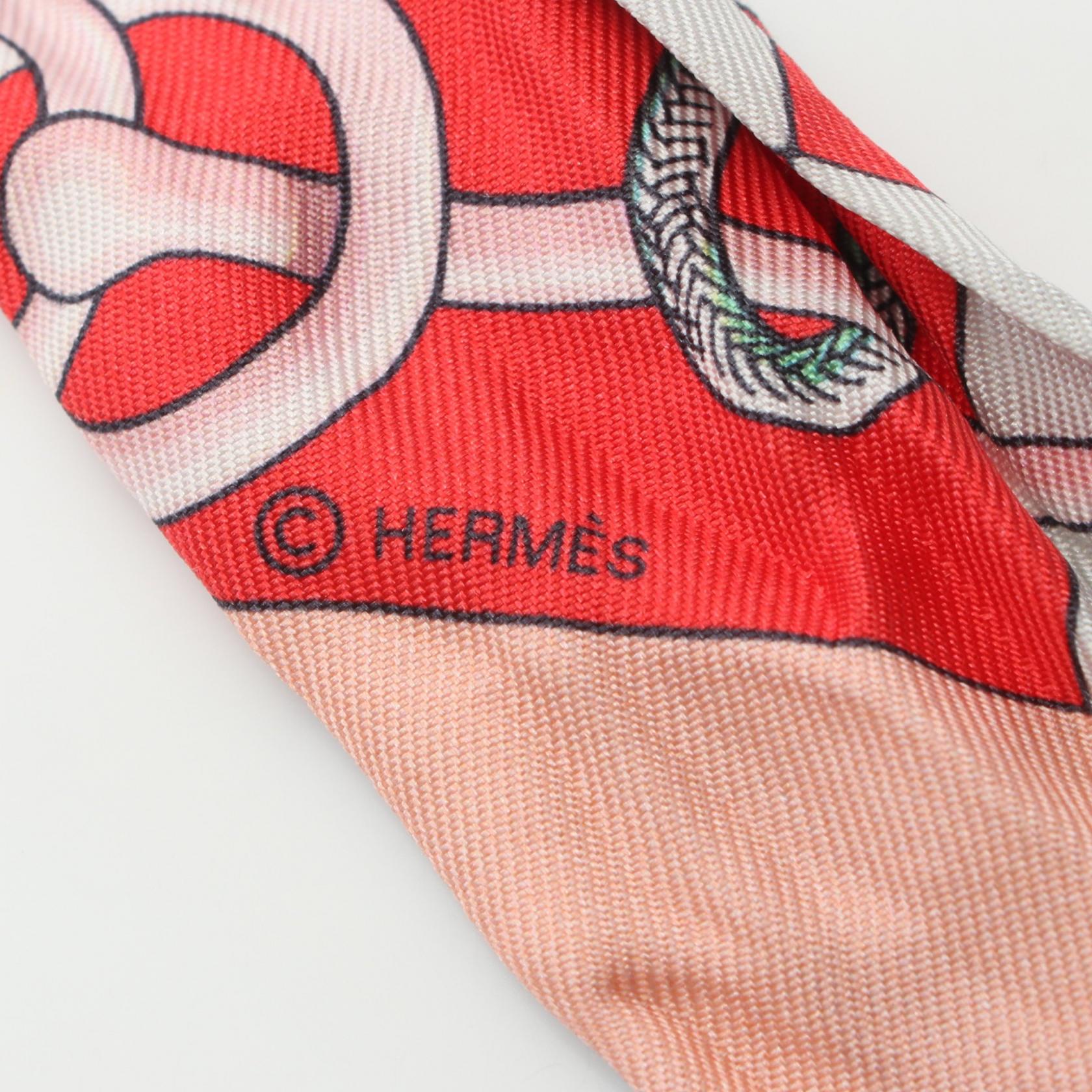 Hermes Twilly Scarf Natural Material Scarf in Very Good Condition