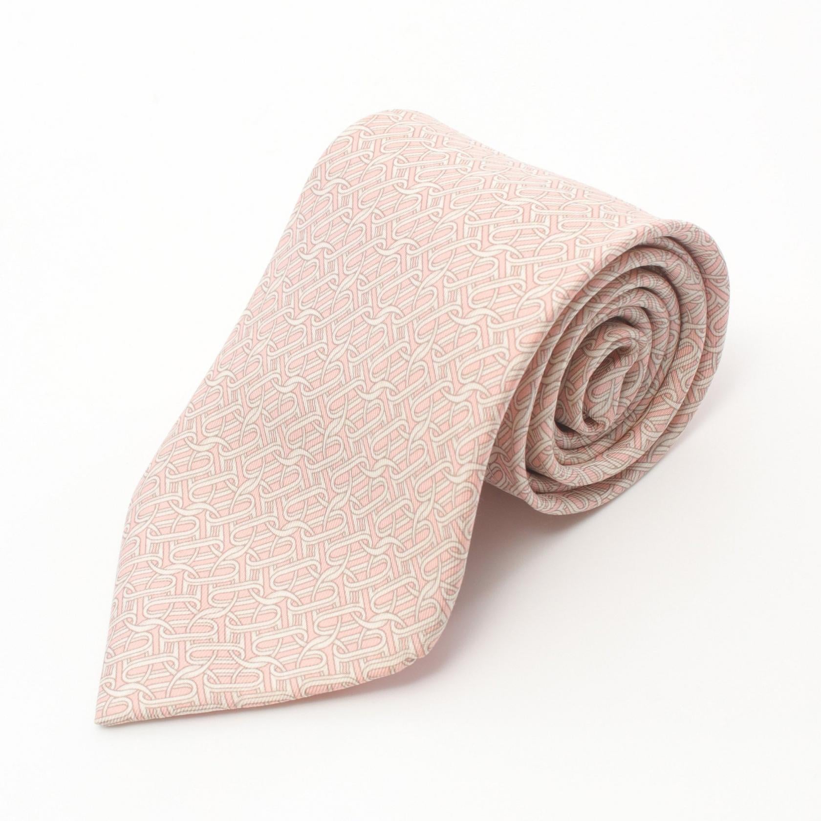 Hermes Silk Tie Pink