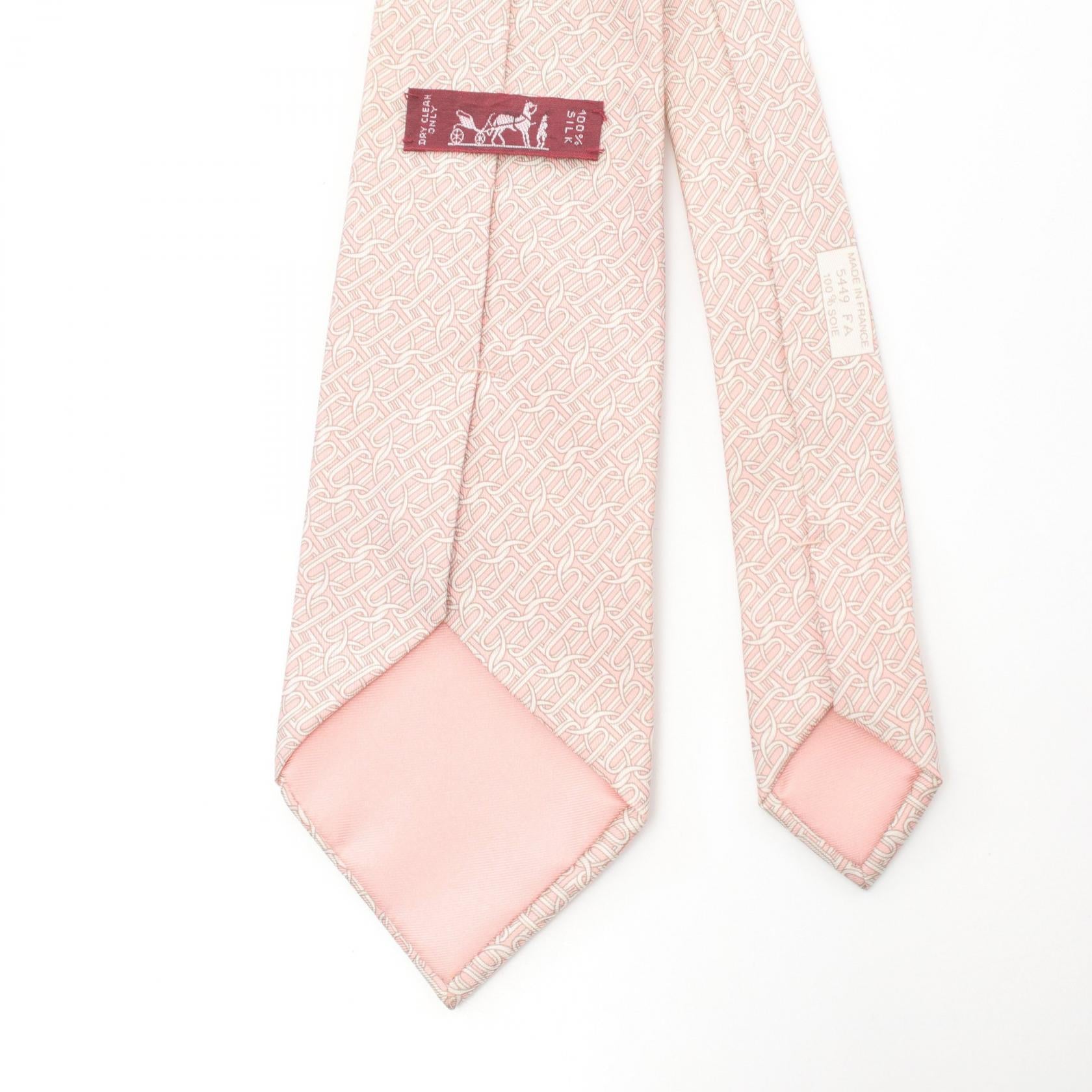 Hermes Silk Tie Pink