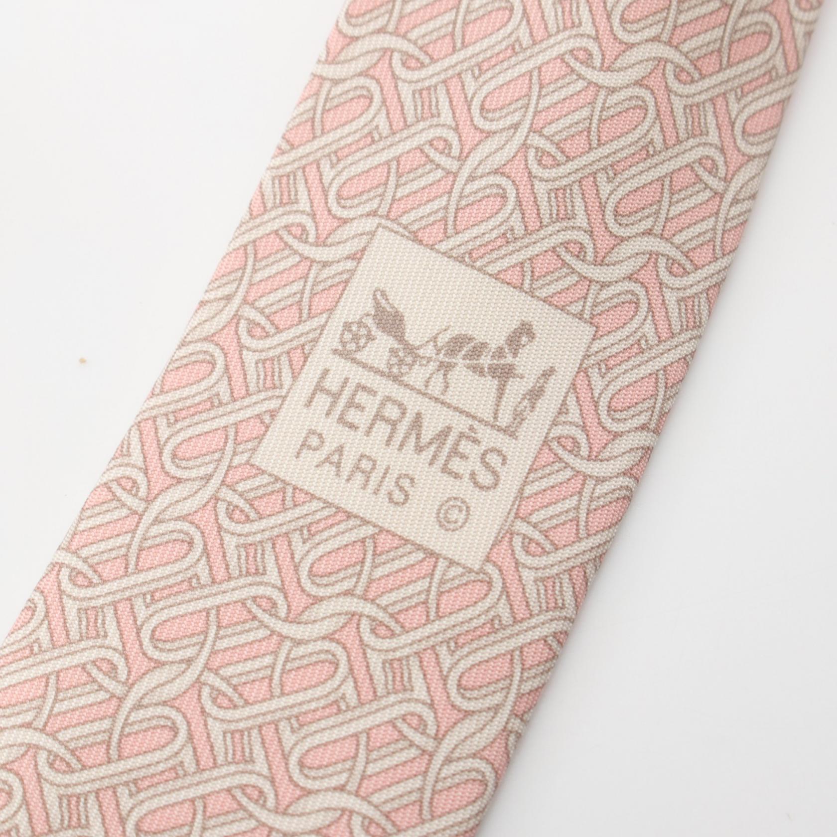 Hermes Silk Tie Pink