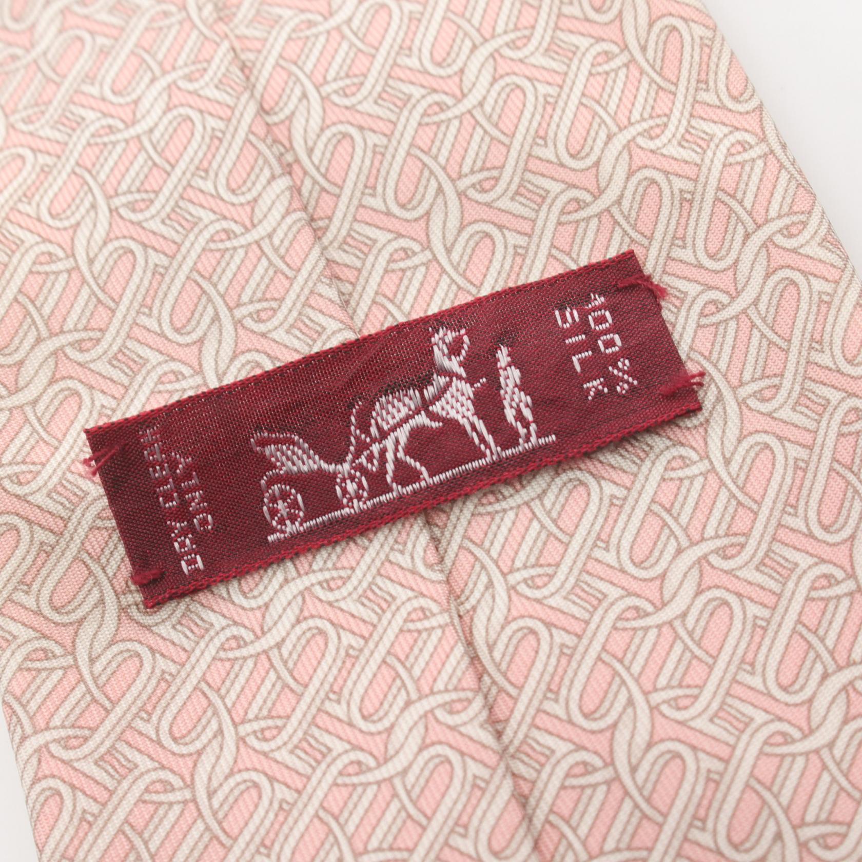 Hermes Silk Tie Pink