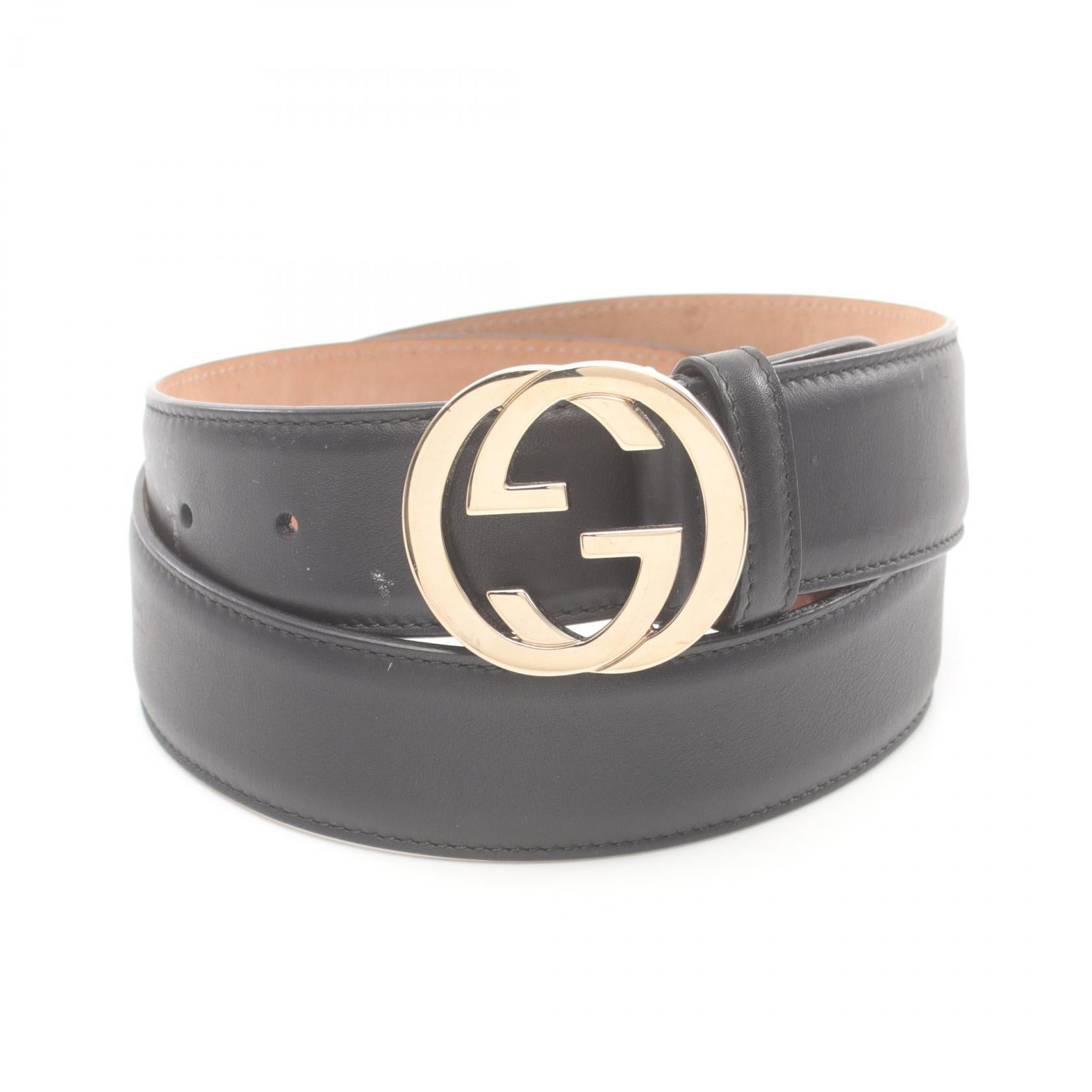 Gucci Interlocking G Buckle Belt  Leather Belt 370543 in Good Condition