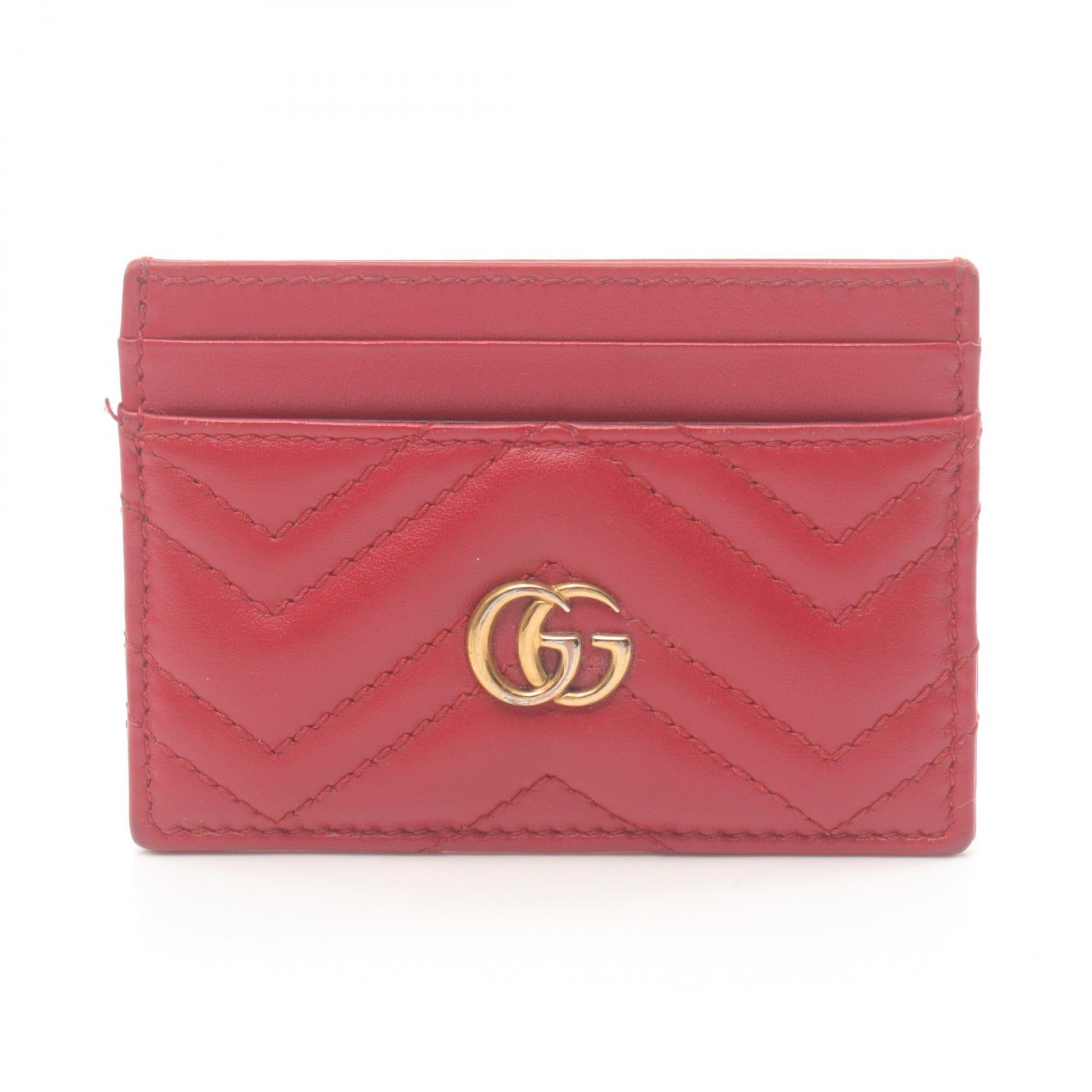 Gucci GG Marmont Leather Card Case Leather Card Case 443127 in Very Good Condition