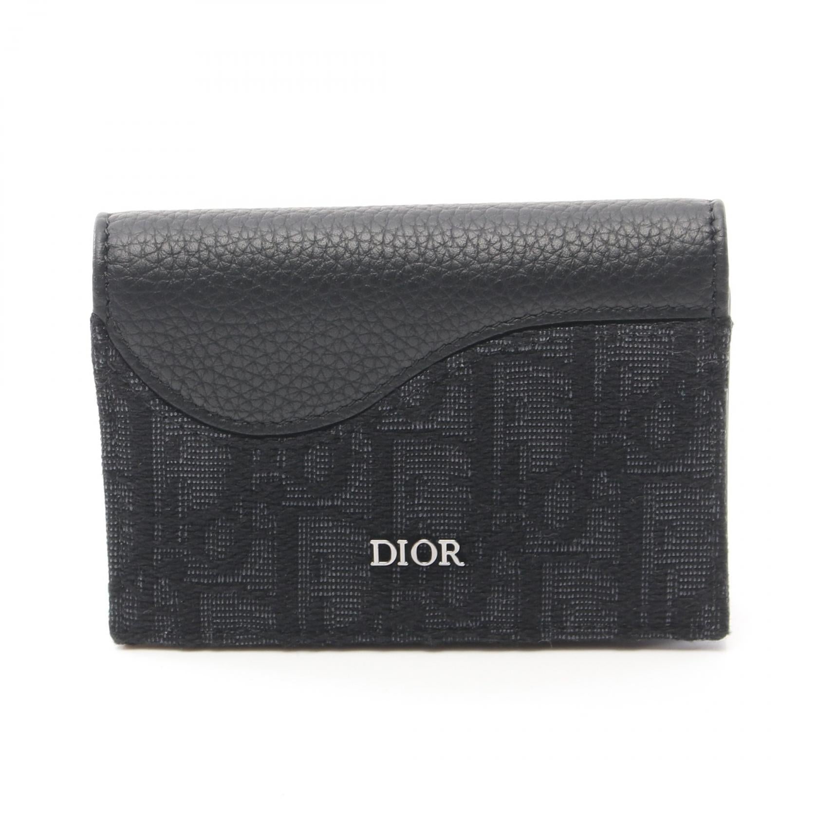 Dior Canvas Leather Card Case Black