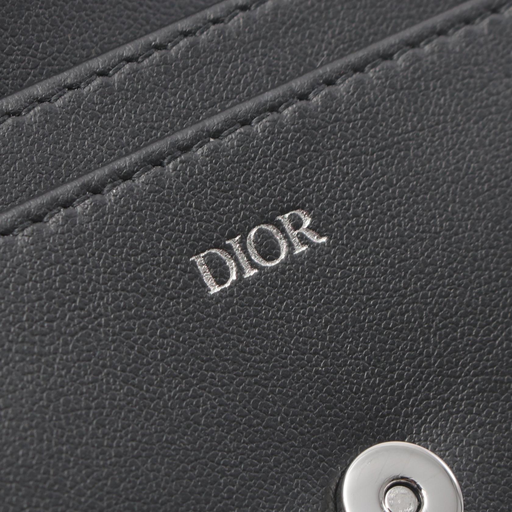 Dior Canvas Leather Card Case Black