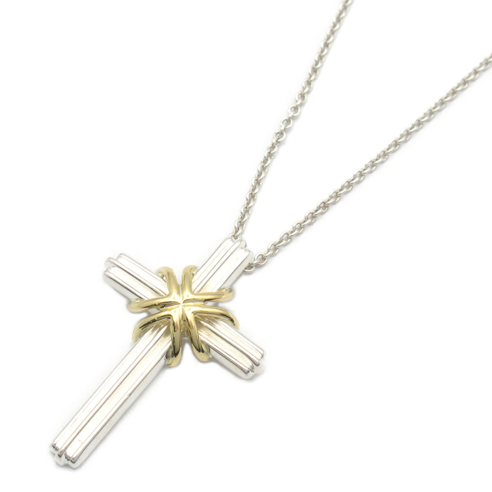 Tiffany & Co Silver 925 K18 Cross Necklace