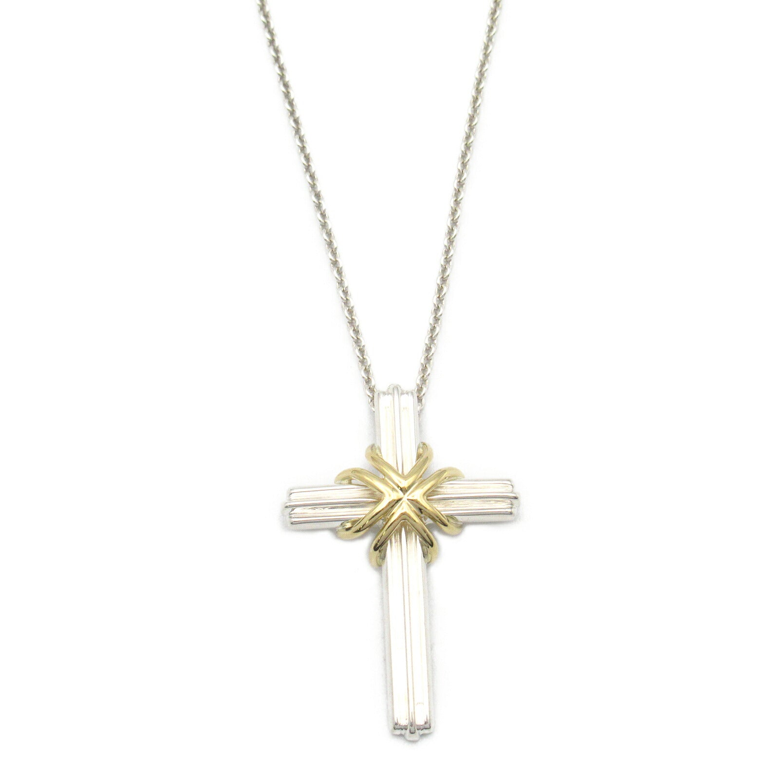 Tiffany & Co Silver 925 K18 Cross Necklace