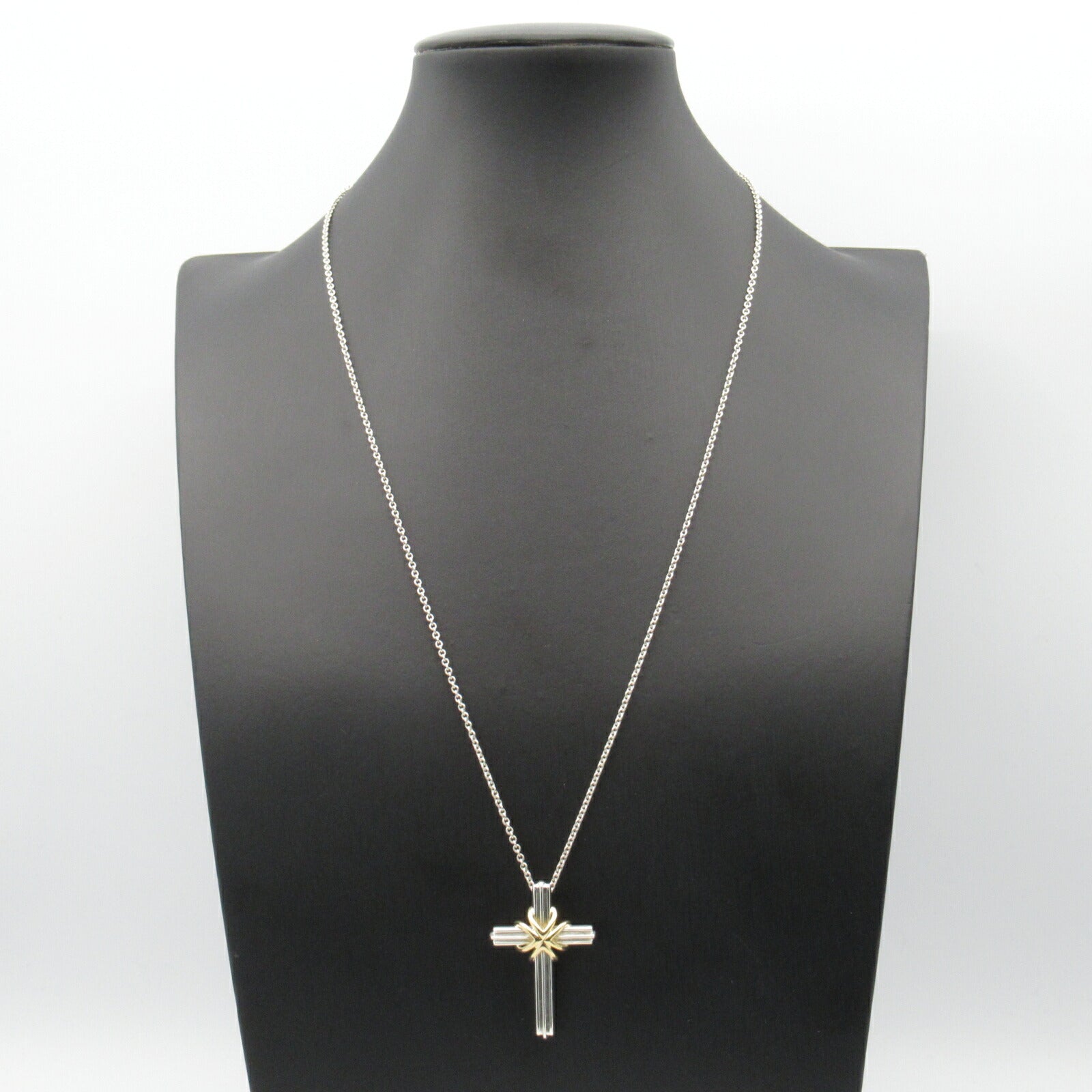 Tiffany & Co Silver 925 K18 Cross Necklace