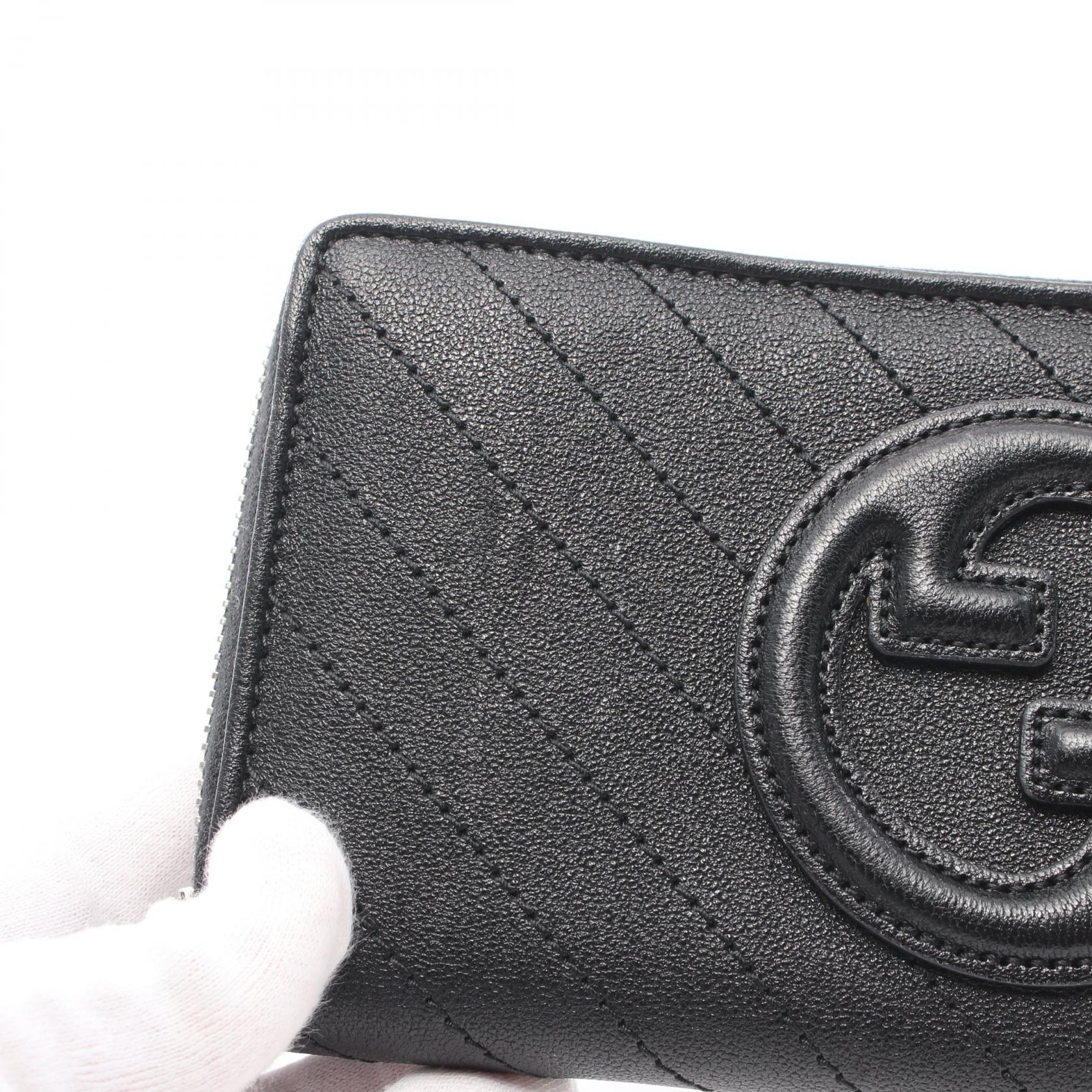 Gucci Blondie Round Leather Wallet Black