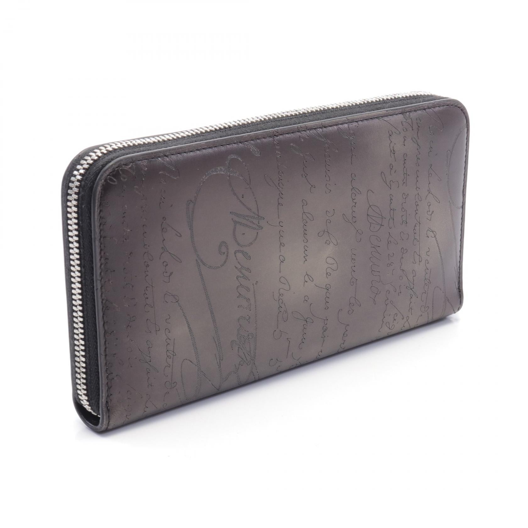 Berluti Itauba Leather Long Wallet Brown