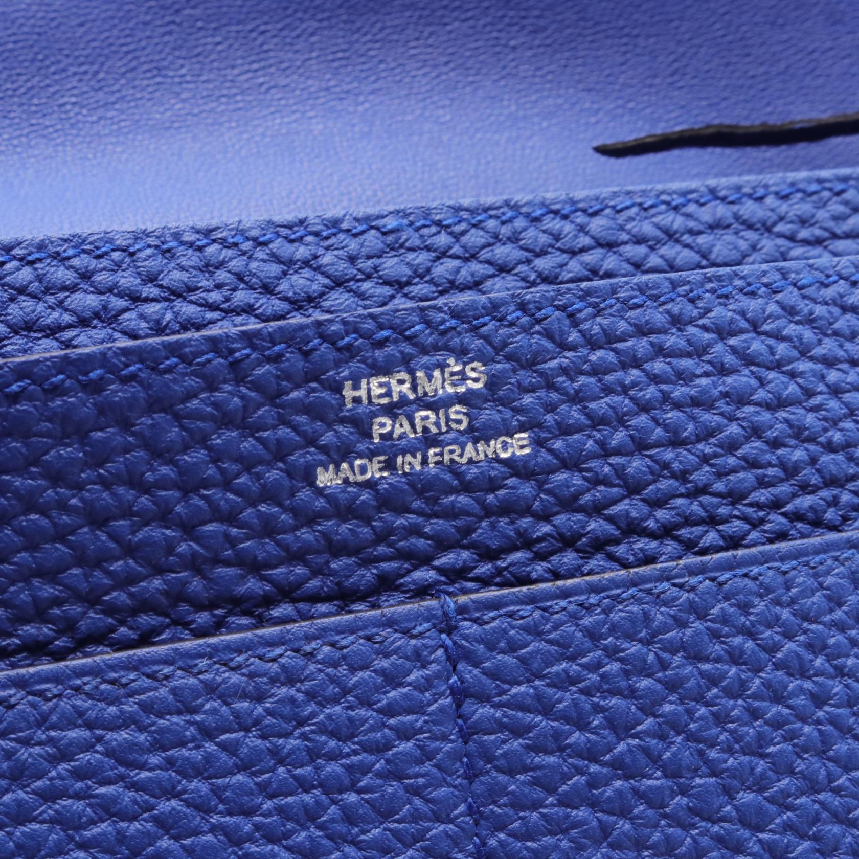 Hermes Dogon GM Long Wallet Blue