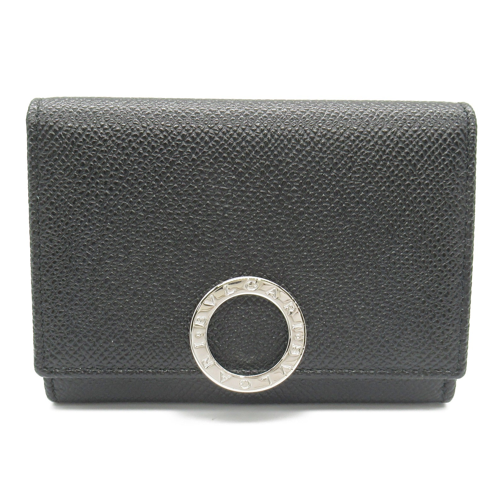 Bvlgari Leather Coin Purse Wallet Black