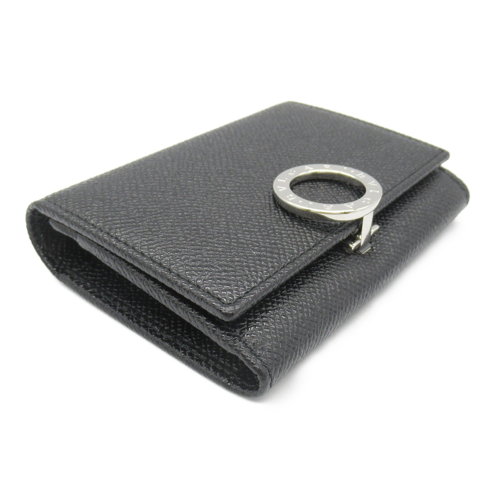 Bvlgari Leather Coin Purse Wallet Black