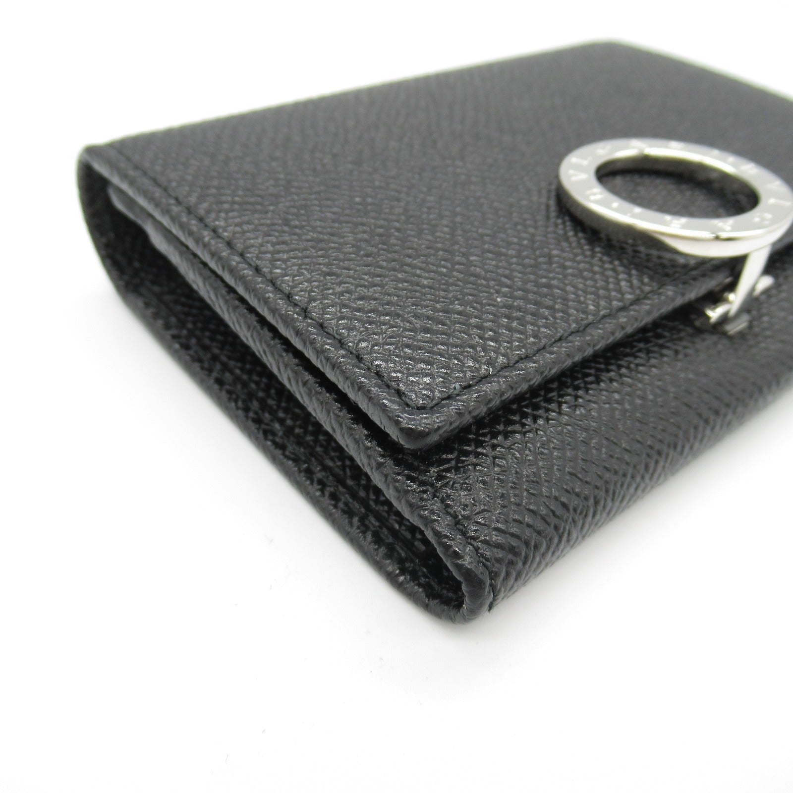 Bvlgari Leather Coin Purse Wallet Black