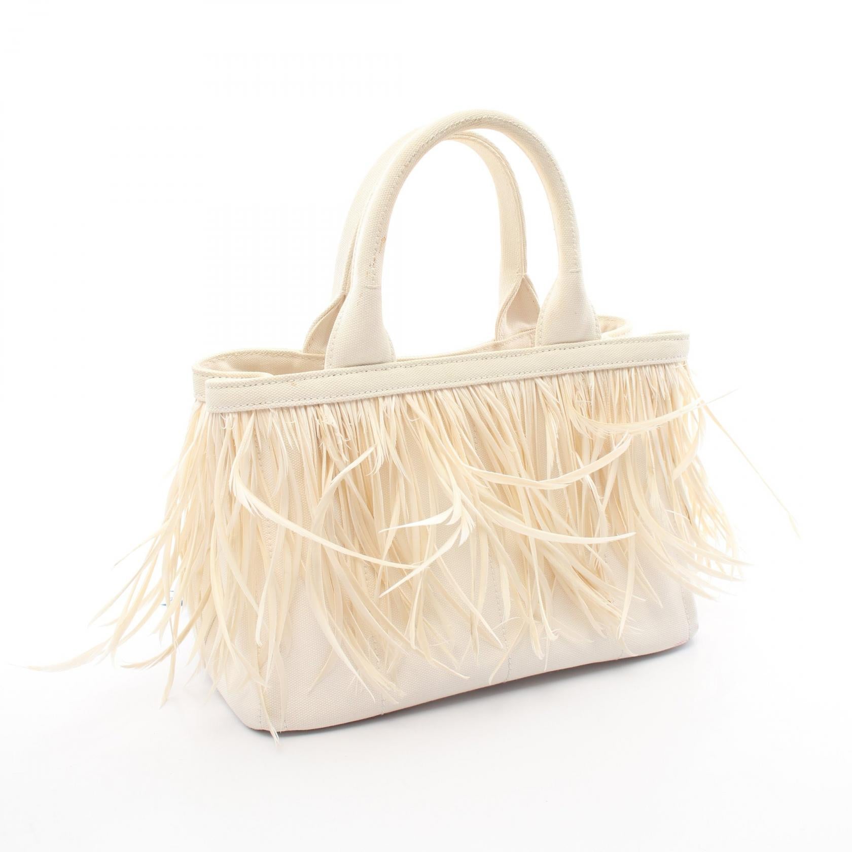 Prada CANAPA Feather Canvas Tote Bag 1BG439