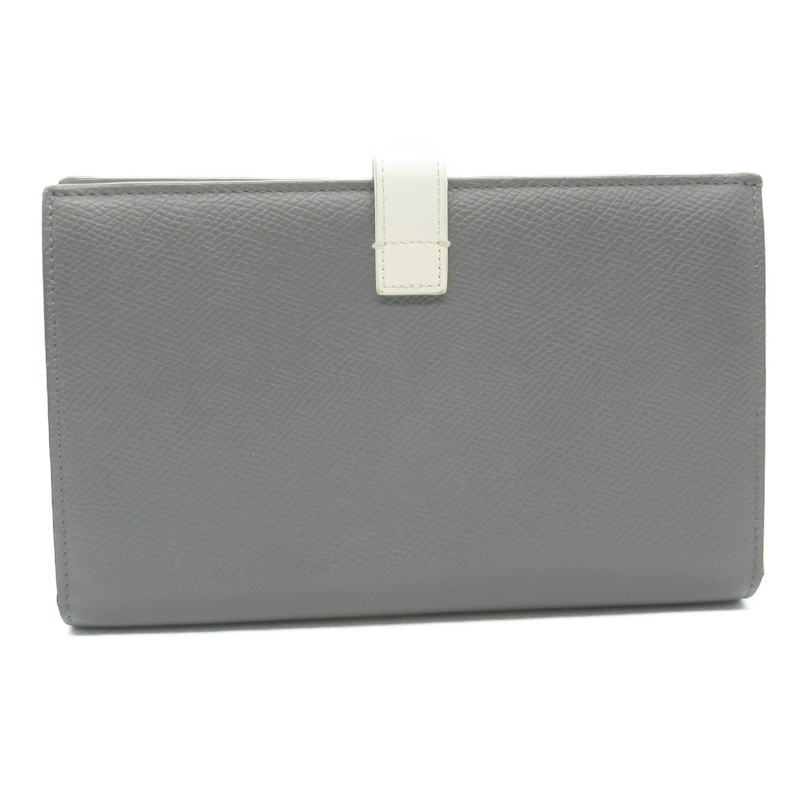 Celine Large Strap Bifold Wallet Gray Leather