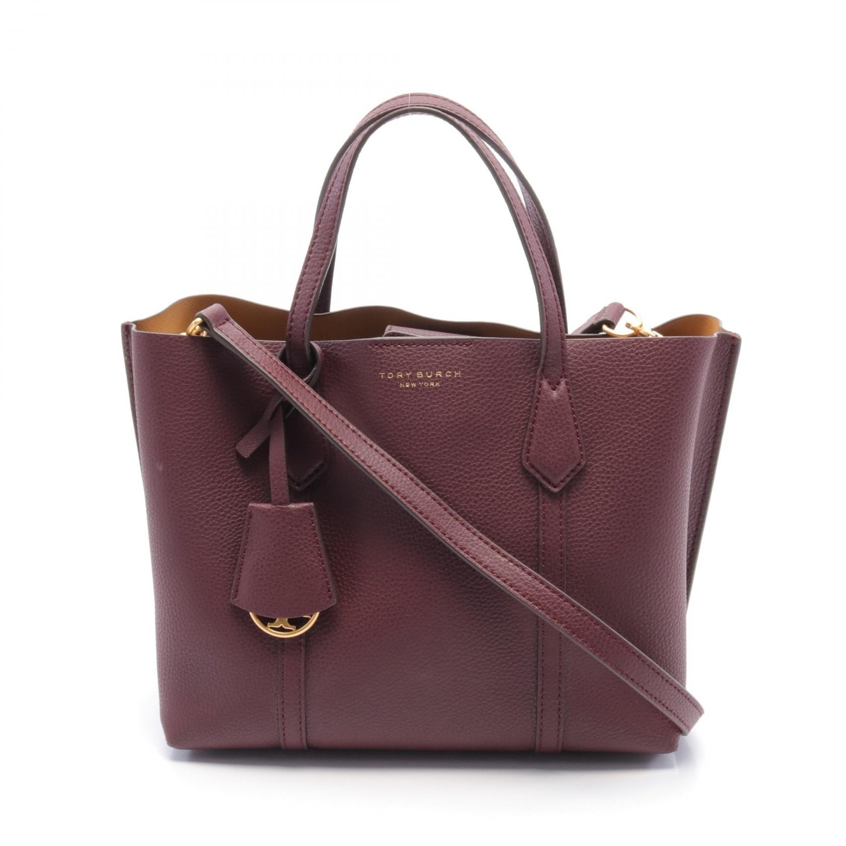 Tory Burch Leather Tote Bag Bordeaux