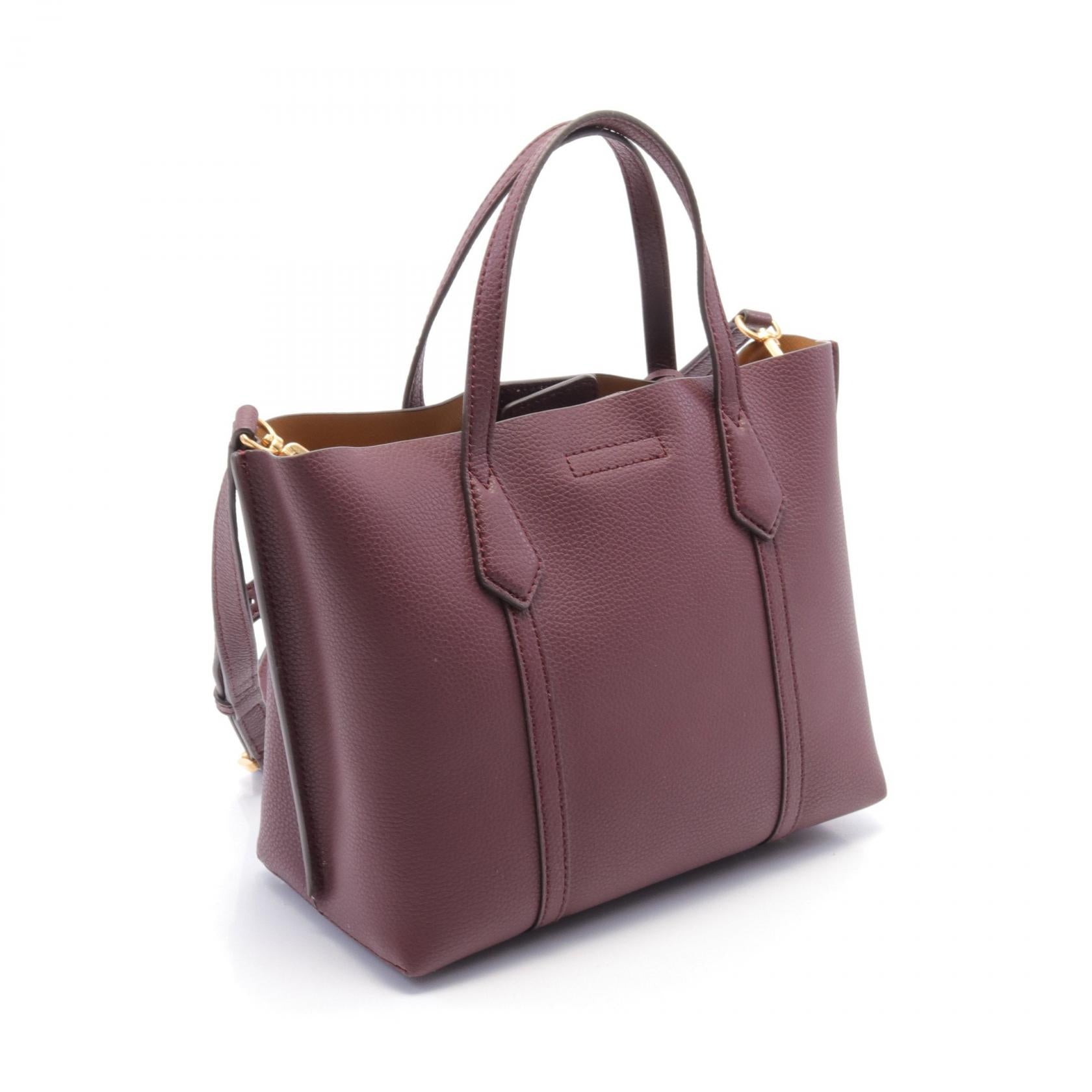 Tory Burch Leather Tote Bag Bordeaux