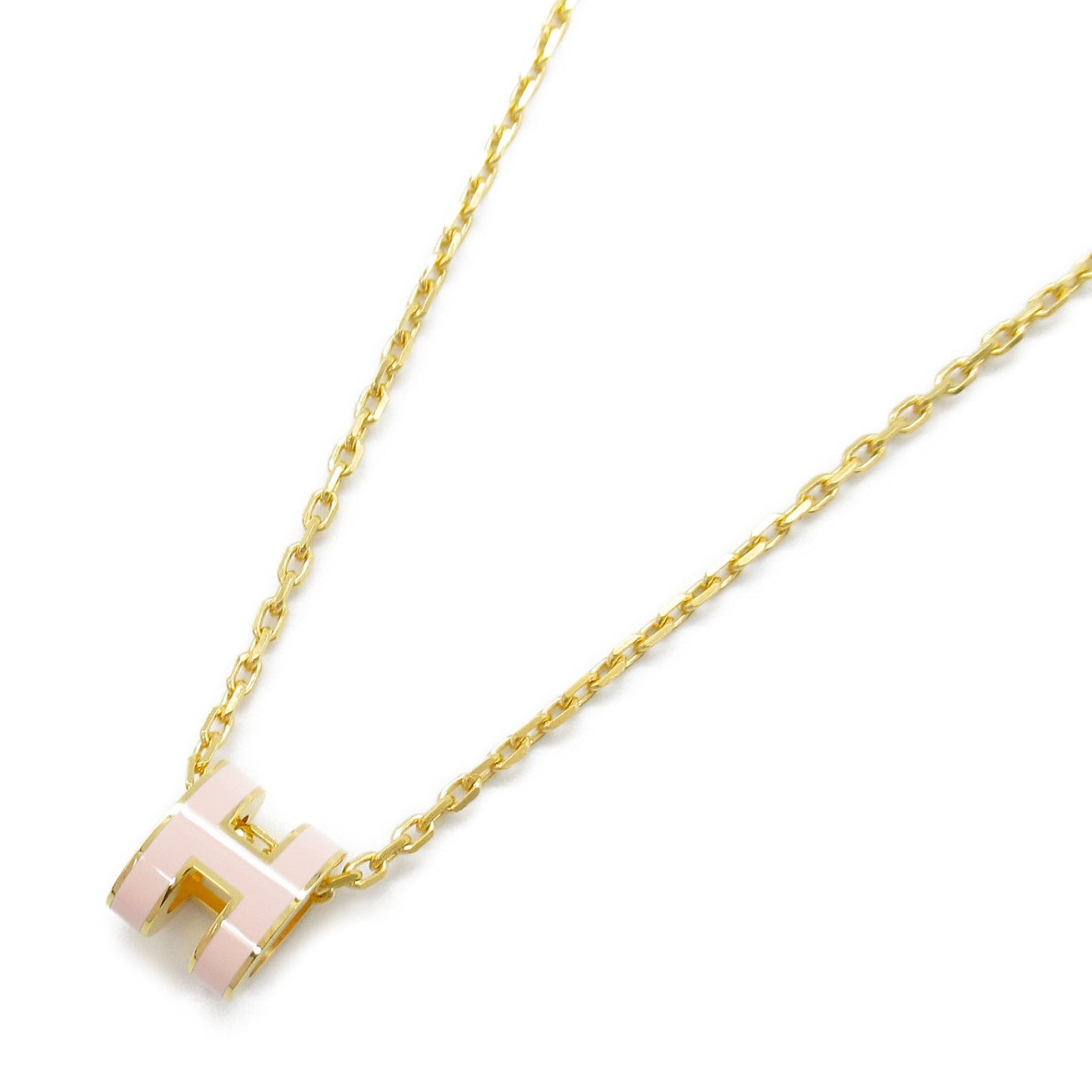 Hermes Pop Ash Mini Necklace Gold Pink