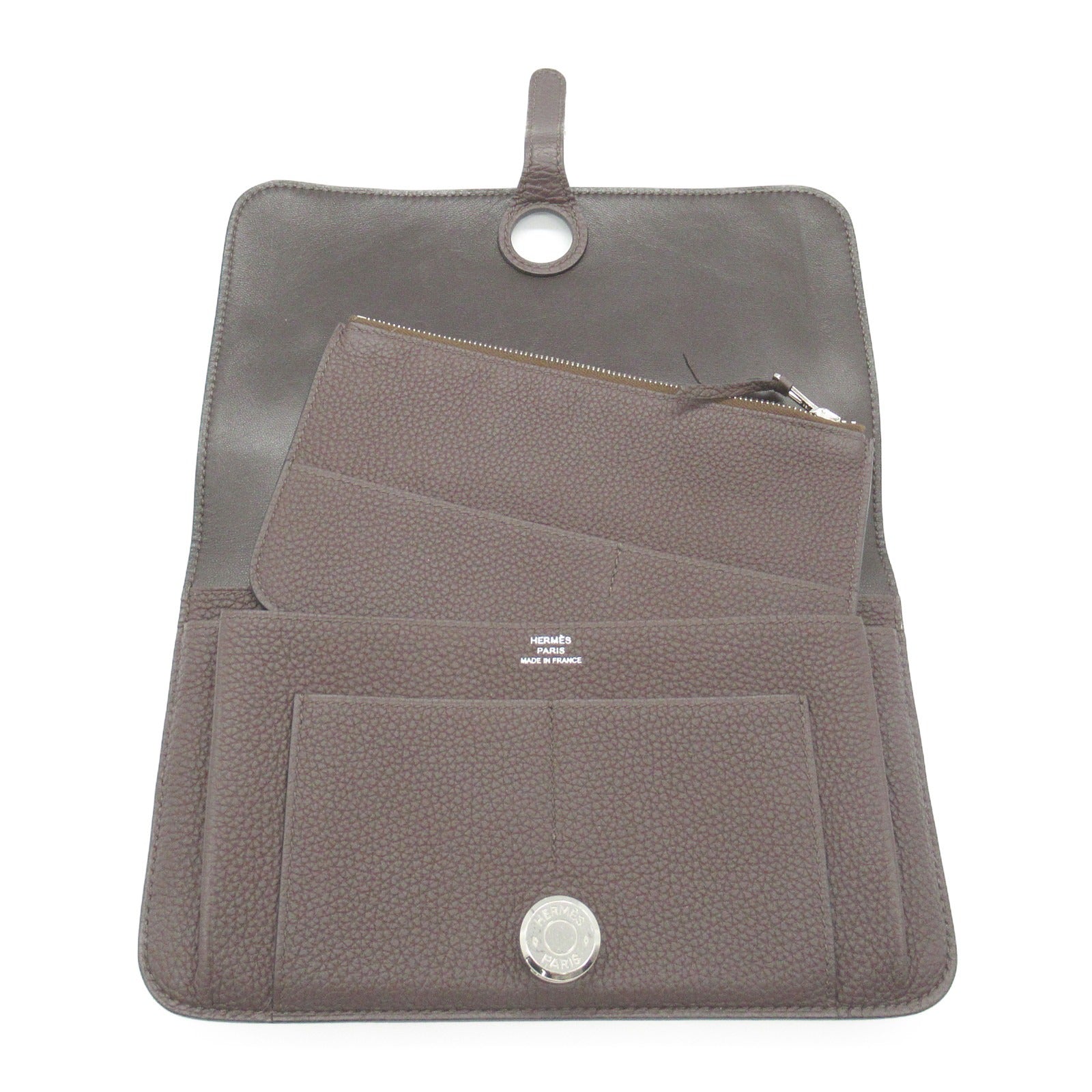 Hermes Togo Leather Dogon GM Wallet Brown