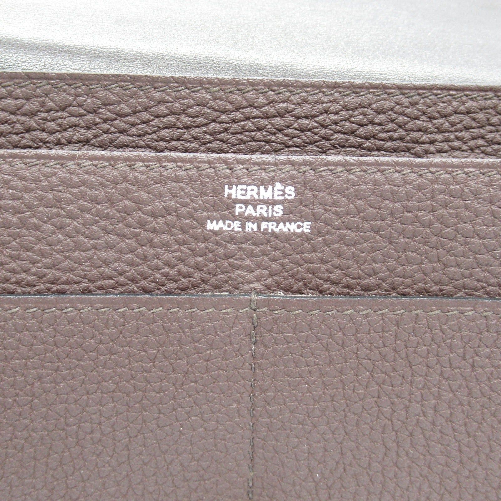 Hermes Togo Leather Dogon GM Wallet Brown