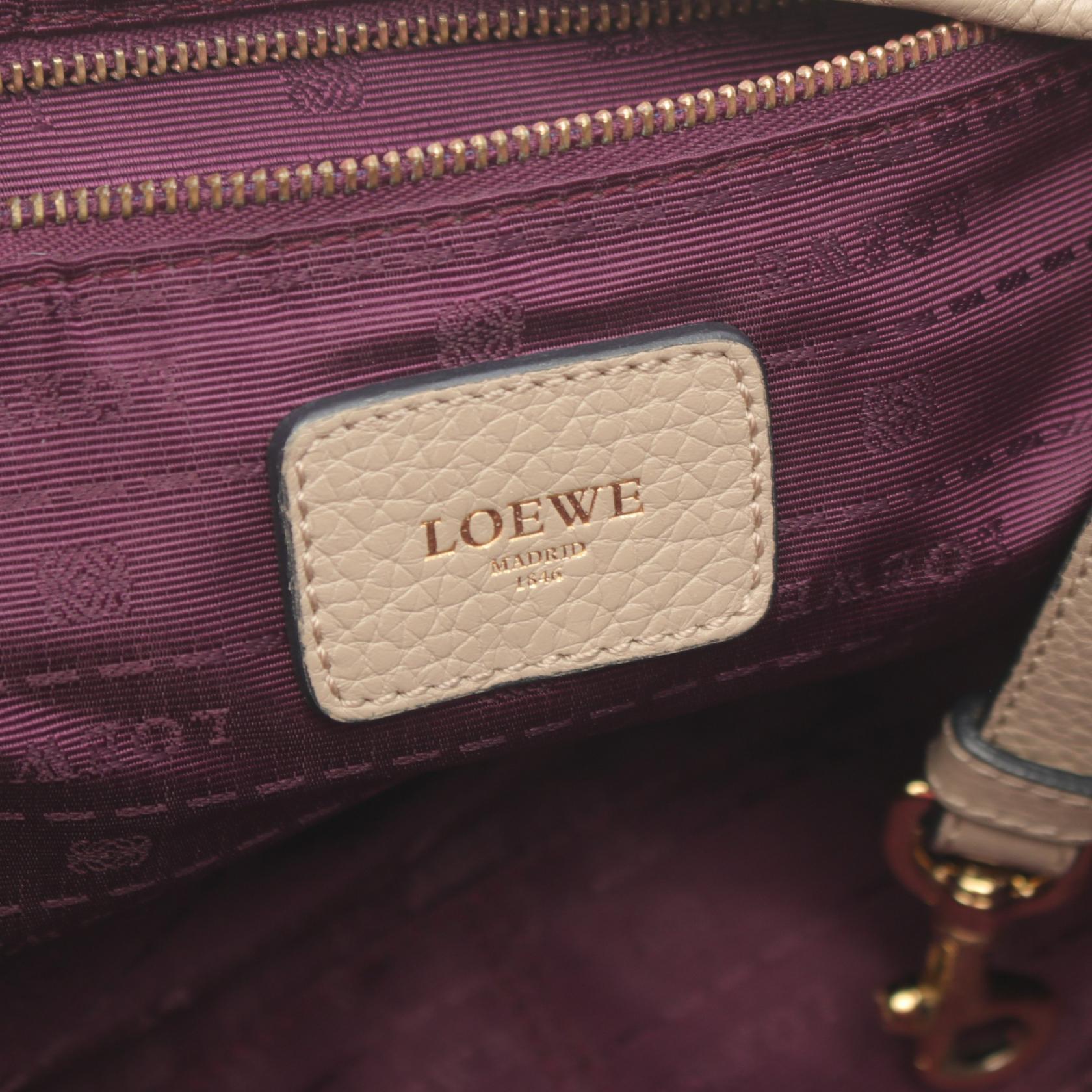 Loewe Leather Carie Handbag Beige