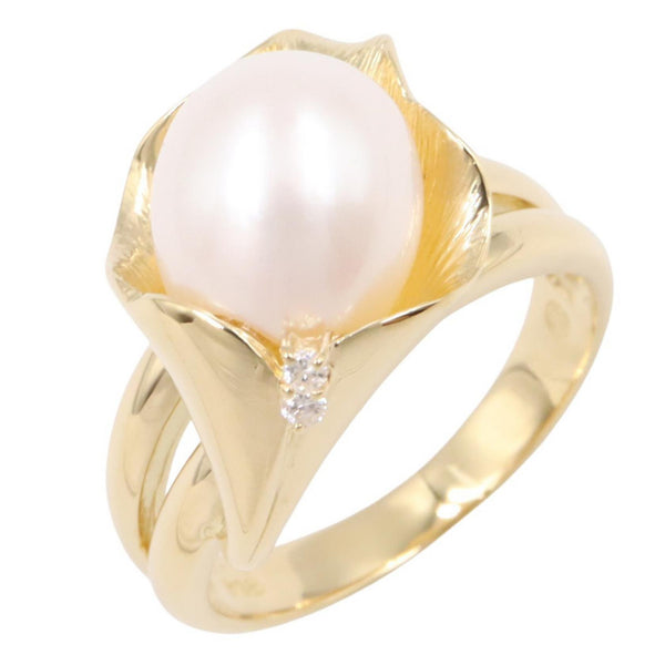 Au750 Pearl Diamond Ring