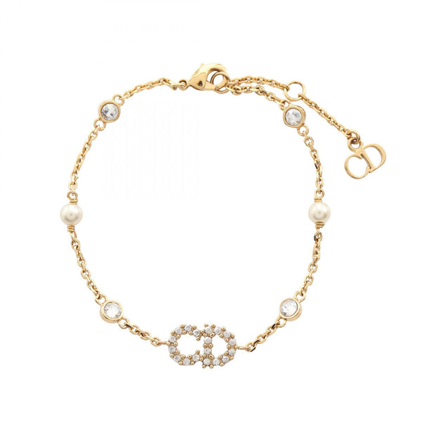 Dior CD Logo Pearl Rhinestone Bracelet