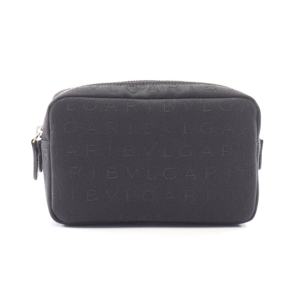 Bvlgari Logo Mania Canvas Leather Pouch